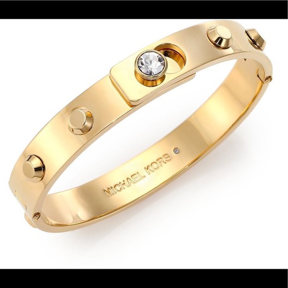 Michael Kors Gold Tone Studded Bangle Bracelet - Picture 1 of 3